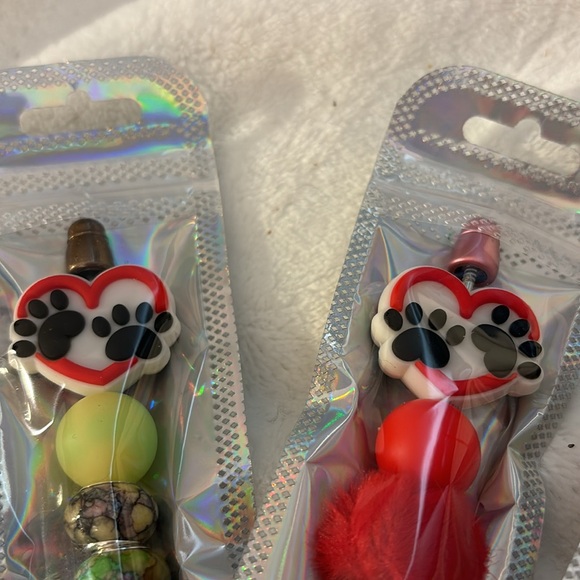 Homemade bead ink  pens  with dog 🐶 different sayings on them $6 for each one - Picture 8 of 9